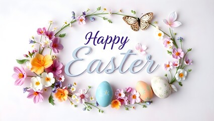 happy easter card with eggs