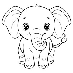 Obraz premium coloring page with elephant