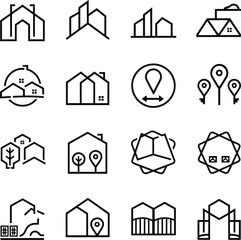 Set of real estate icon, real state logo icon in vector eps foemat, 