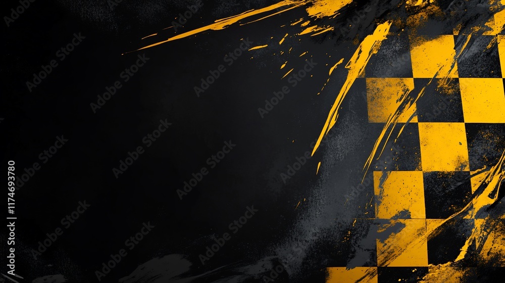 Aufkleber checkered flag abstract background with grunge texture. (2)