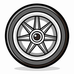 Obraz premium High-Quality Wheel with Tire and Alloy Rim PNG: Perfect for Automotive and Design Projects.
