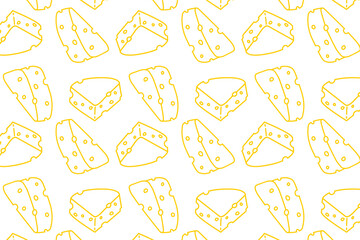 Cheese doodle seamless pattern for background and packaging. Vector cartoon design.
