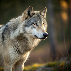 Fototapeta premium beautiful wolf isolated