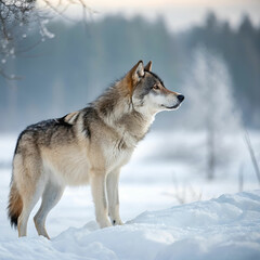 Fototapeta premium beautiful wolf isolated