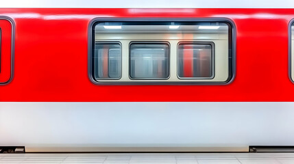 Red Train Car Window Illustration