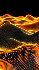 Abstract 3D Orange Wave Background