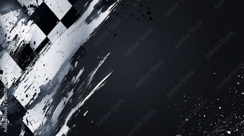 Poster abstract checkered flag design with grunge effect. (1)