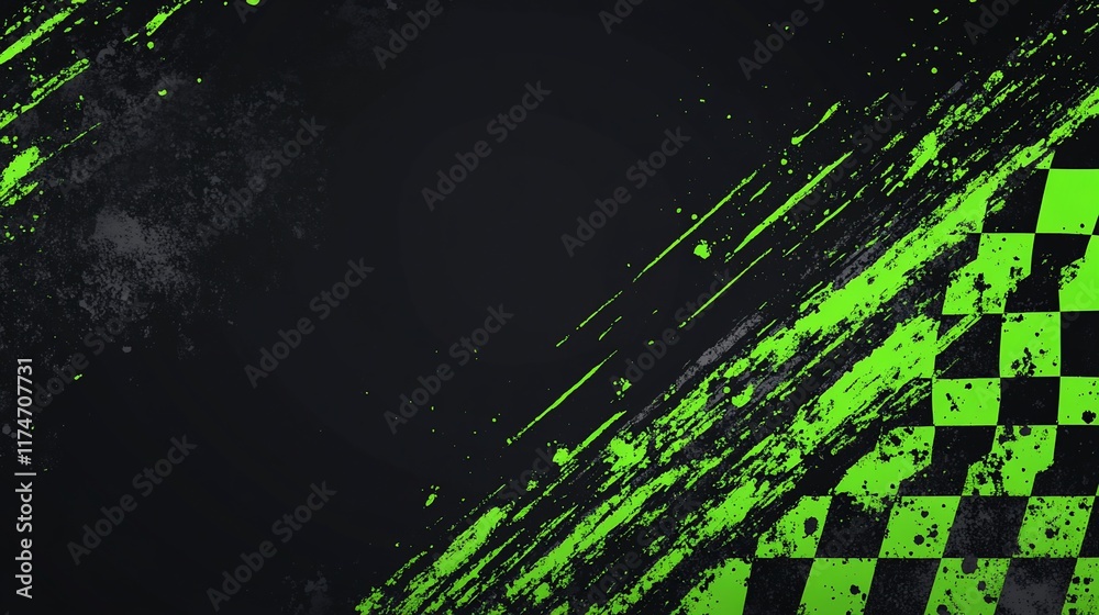 Poster grunge racing flag design.