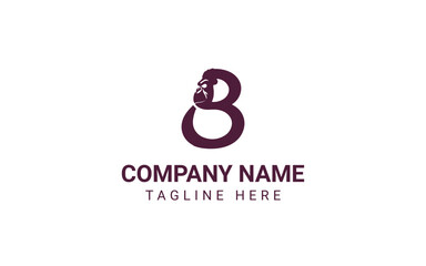 Elegant Gorilla Head Logo with Letter B