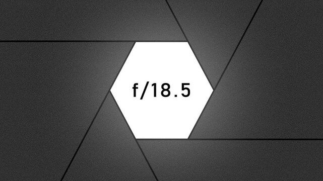 Fully Opening Diaphragm Aperture with f-stop Number Running in parallel. Illustrative animation demonstration of how it works camera Aperture.