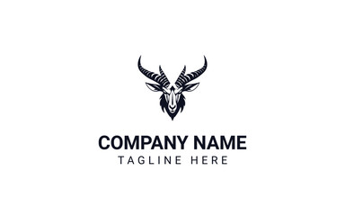 Oryx head Animal Logo Design Vector Illustration