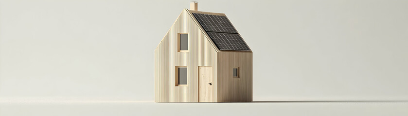 Eco-Friendly Wooden House 3D Render