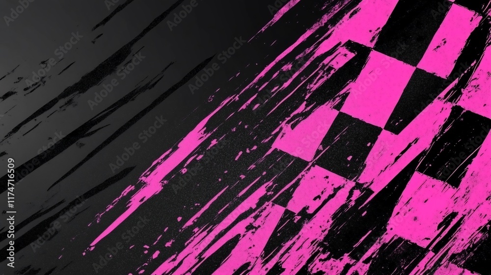 Poster abstract checkered flag with grunge texture. (13)