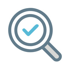 Verification Checkmark Vector with Magnifying Glass