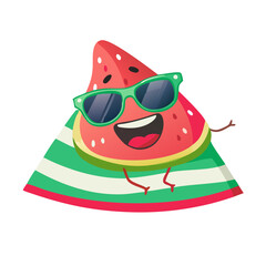 Cheerful Watermelon Character Vector for Seasonal Graphics