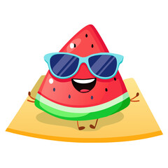 Cheerful Watermelon Character Vector for Seasonal Graphics