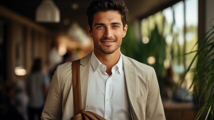 Obraz premium Confident Businessman Portrait in Modern Office