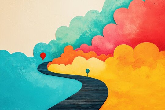 Abstract inspiration students' colorful learning path