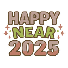 Download Festive Happy New Year 2025 Clipart