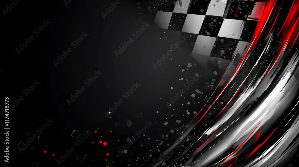 Poster Abstract racing background with checkered flag. (1)