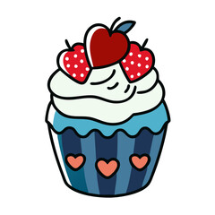 Delicious Strawberry Cupcake Vector Design for Baking Lovers