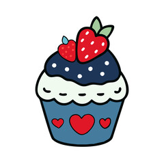 Delicious Strawberry Cupcake Vector Design for Baking Lovers