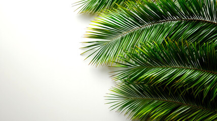 Tropical Palm Leaves on White Background