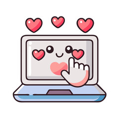 Laptop Love Vector for Social Media and Digital Marketing
