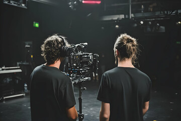 Film Production Crew Behind the Camera