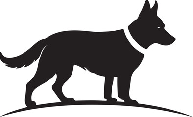 A black and white dog silhouette design - logotype dog icon silhouette design 