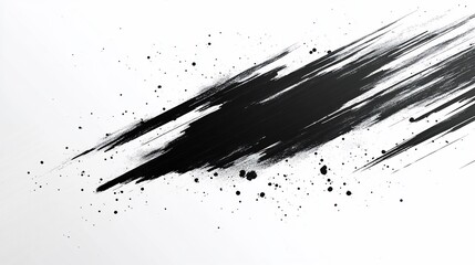 Naklejka premium Abstract black ink splatter on white background.