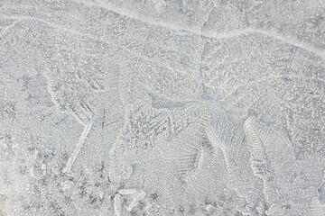 During the winter, the ice is covered with frost.