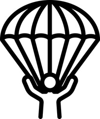Parachute People Line Icon