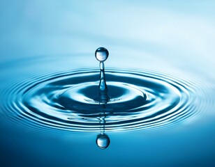 Clear Water drop with circular waves