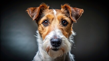 Adorable Fox Terrier Dog Portrait Photography - Happy Puppy Close Up