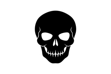 Skull Silhouette Illustration for Artistic and Scary Designs
