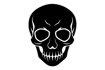 Skull Silhouette Illustration for Artistic and Scary Designs
