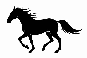 Elegant Horse Icon Silhouette Illustration Perfect for Logos Art and Graphic Design Projects

