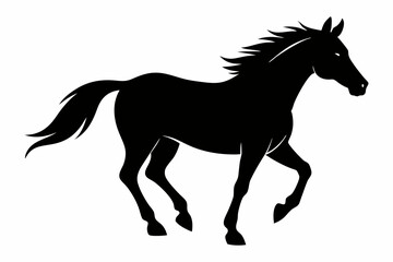 Elegant Horse Icon Silhouette Illustration Perfect for Logos Art and Graphic Design Projects

