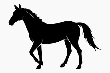 Elegant Horse Icon Silhouette Illustration Perfect for Logos Art and Graphic Design Projects
