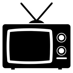 Simple and Minimalist Television Icon Silhouette Perfect for Any Design
