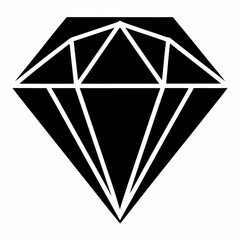 Elegant Diamond Icon Silhouette Design Perfect for Minimalist Projects
