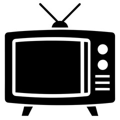 Simple and Minimalist Television Icon Silhouette Perfect for Any Design
