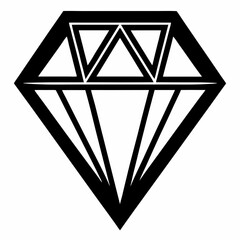 Elegant Diamond Icon Silhouette Design Perfect for Minimalist Projects
