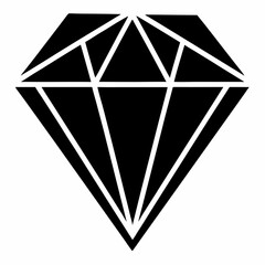 Elegant Diamond Icon Silhouette Design Perfect for Minimalist Projects
