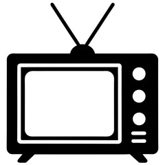 Simple and Minimalist Television Icon Silhouette Perfect for Any Design
