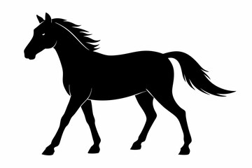 Elegant Horse Icon Silhouette Illustration Perfect for Logos Art and Graphic Design Projects
