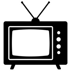 Simple and Minimalist Television Icon Silhouette Perfect for Any Design
