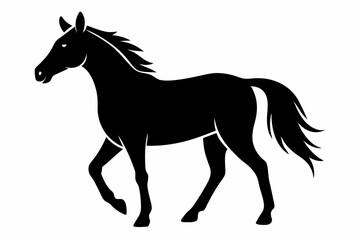 Elegant Horse Icon Silhouette Illustration Perfect for Logos Art and Graphic Design Projects
