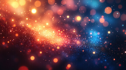 Fototapeta premium Light effects featuring colorful bokeh and lens flares against a dark background